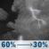 Tuesday Night: Showers and thunderstorms likely before 4am. Mostly cloudy, with a low around 48. Southeast wind 5 to 10 mph. Chance of precipitation is 60%. New rainfall amounts less than a tenth of an inch possible. Tuesday Night: Showers And Thunderstorms Likely