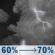 Thursday Night: Showers and thunderstorms likely. Mostly cloudy, with a low around 46. South wind 10 to 20 mph, with gusts as high as 40 mph. Chance of precipitation is 70%. New rainfall amounts between a tenth and quarter of an inch possible. Thursday Night: Showers And Thunderstorms Likely