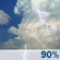 This Afternoon: Showers and thunderstorms. Mostly cloudy, with a high near 48. South southeast wind around 15 mph. Chance of precipitation is 90%. New rainfall amounts between a tenth and quarter of an inch possible. This Afternoon: Showers And Thunderstorms